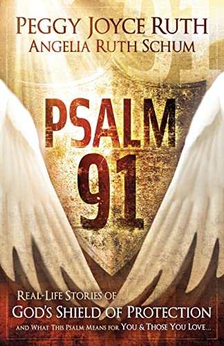 Book cover for "Psalm 91" with shield and angel wings imagery.