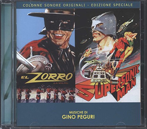CD cover featuring El Zorro and Supersonic Man in illustrated scenes.