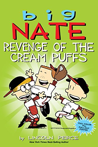 Book cover: “Big Nate: Revenge of the Cream Puffs” with cartoon baseball players.