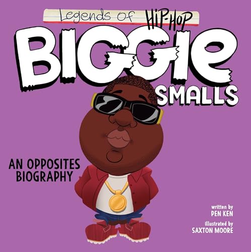 Book cover featuring a cartoon illustration of Biggie Smalls in sunglasses.