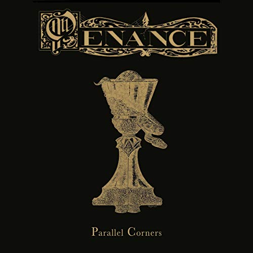 "Black album cover with gold ornate text and illustration of a chalice."