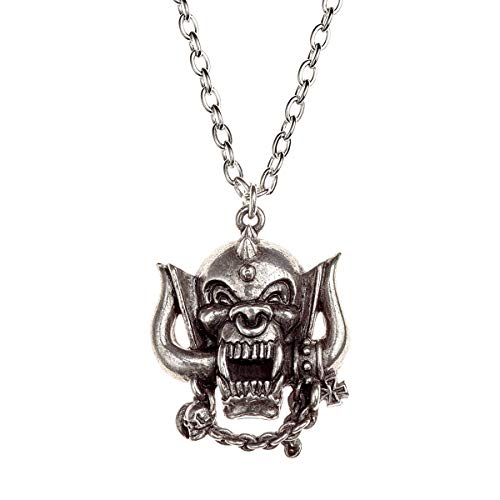 Silver necklace with MOTÖRHEAD's iconic snarling war-pig face pendant.