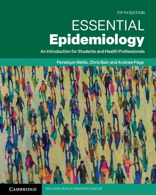 Book cover for "Essential Epidemiology," fifth edition, with a crowd scene.