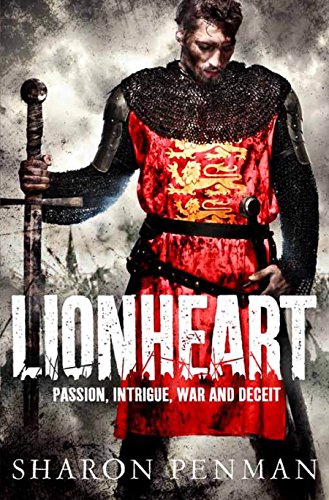 Book cover: armored man with sword, titled "Lionheart" by Sharon Penman.