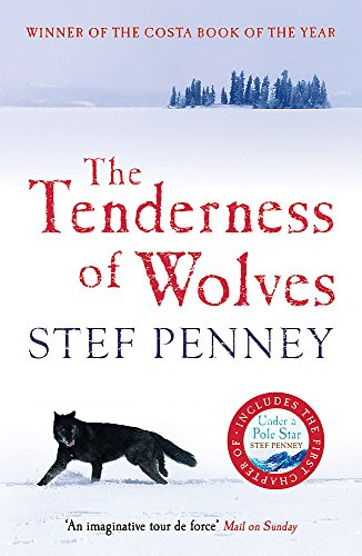 Book cover featuring a black wolf walking across a snowy landscape with distant trees.