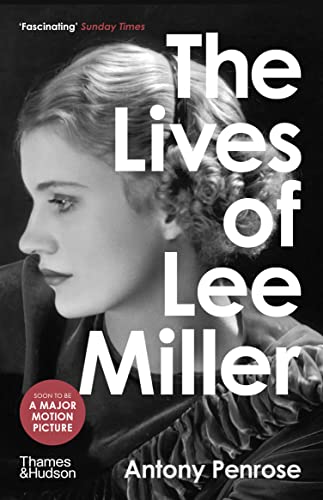 Black and white book cover featuring a portrait of Lee Miller with bold text.