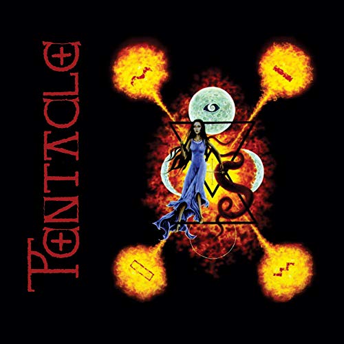 CD cover art: woman with fiery orbs and occult symbols.