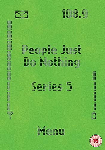 Green DVD cover with "People Just Do Nothing Series 5" in pixelated black text.