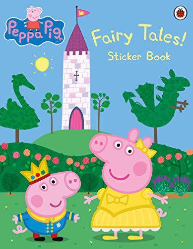 "Peppa Pig: Fairy Tales! Sticker Book cover featuring Peppa and George in a fairy tale scene."