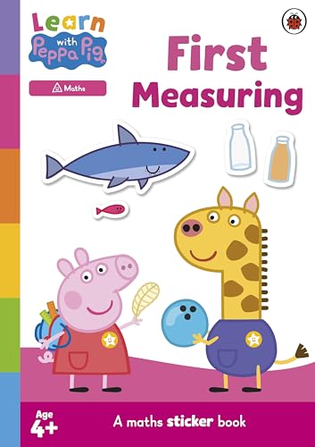 “Learn with Peppa Pig: First Measuring” sticker activity book cover with characters.