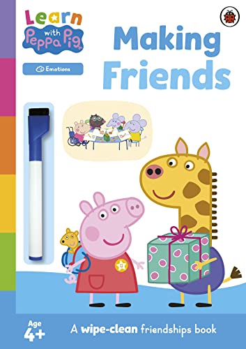 Peppa Pig activity book with Peppa, giraffe, and a gift.