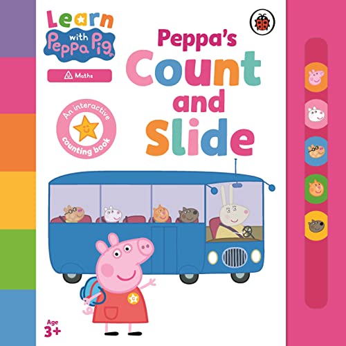 Peppa Pig book cover with Peppa and friends on a blue bus.
