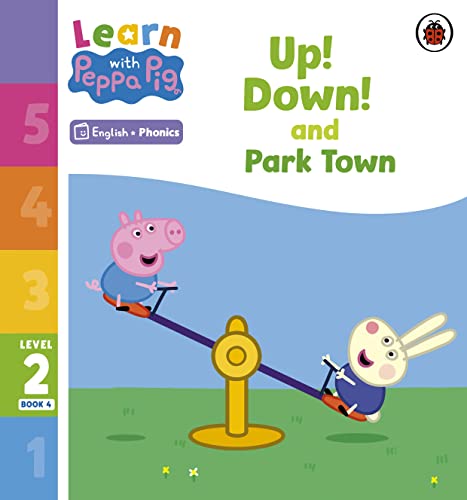 Peppa Pig and friends on a seesaw, phonics reader book cover.