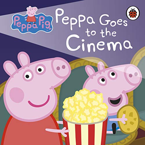 Peppa Pig and George with popcorn, ready for the cinema.