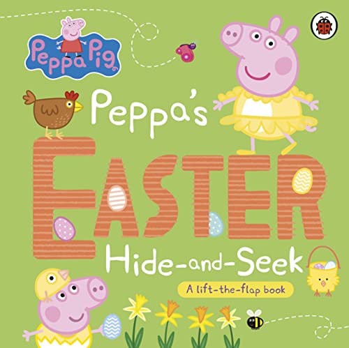 Peppa Pig Easter lift-the-flap book cover with Peppa, chicks, and eggs.