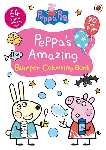Peppa Pig colouring book cover with Peppa, George, and friends.