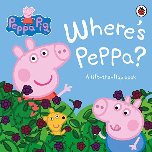 Peppa Pig: Where's Peppa?" lift-the-flap book cover with Peppa and family.