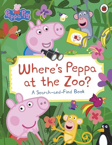 Peppa Pig and zoo animals in a colorful search-and-find book cover.
