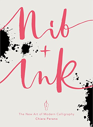 Book cover with pink script reading "Nib + Ink" and a pen illustration.