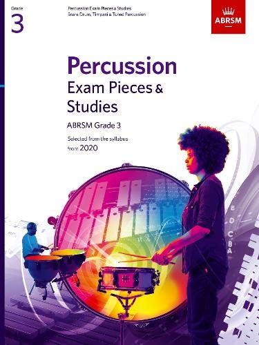 ABRSM Grade 3 Percussion exam pieces book cover with musicians.