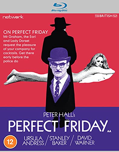 Blu-ray cover for "Perfect Friday" featuring a man in a bowler hat and two women.