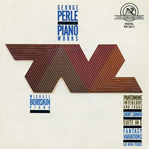 CD cover for George Perle's "Piano Works" with abstract graphic design.
