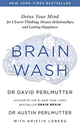 Book cover titled Brain Wash featuring a brain-shaped cluster of soap bubbles.