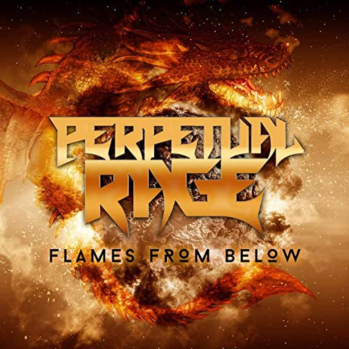 CD cover with a fiery dragon and the band name "Perpetual Rage".