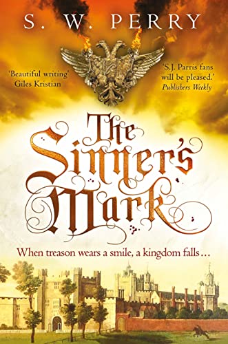 Book cover for The Sinner's Mark featuring a golden eagle emblem over a castle.