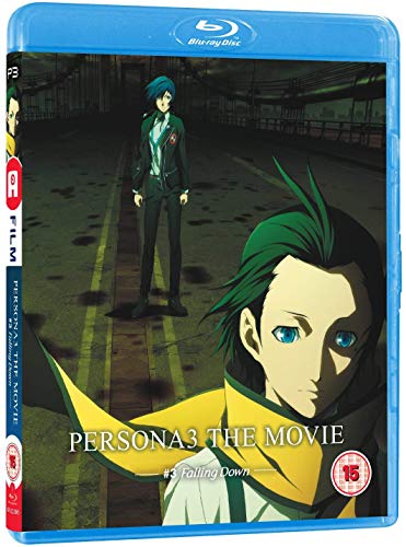 Blu-ray cover for “Persona 3 The Movie: Falling Down” featuring anime characters.