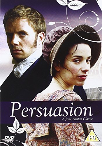 "DVD cover featuring a man and woman in period clothing, with 'Persuasion' title."