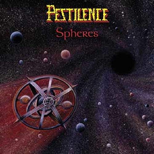 Album cover featuring a mechanical sphere in space with planets and a black hole.