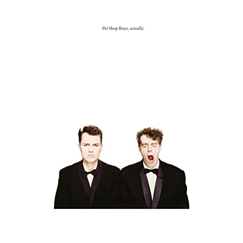 Pet Shop Boys album cover: two men in tuxedos on white background.