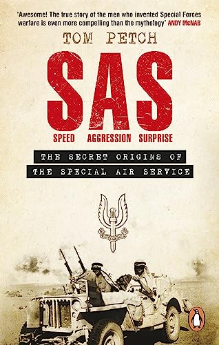 Book cover featuring “SAS” in red with a vintage military scene below.