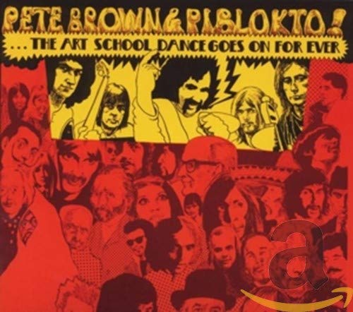 CD cover featuring a collage of illustrated figures in yellow and red.