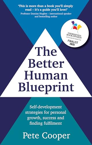 Book cover: "The Better Human Blueprint" with a triangular design.