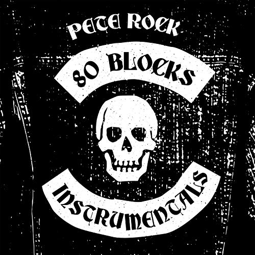 Pete Rock’s “80 Blocks Instrumentals” vinyl record cover with skull graphic.