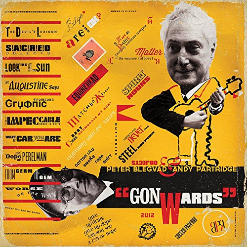 CD cover for "Gonwards" featuring a man and abstract text collage.