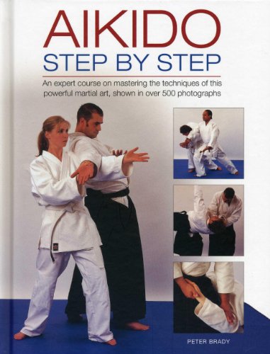 Aikido instructional book cover with martial artists demonstrating techniques.