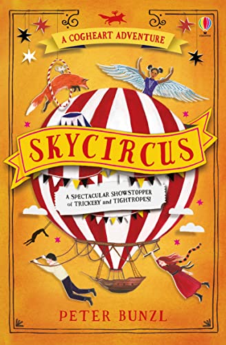 Book cover featuring a red and white striped hot air balloon against orange background.