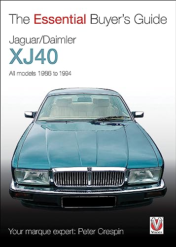 Book cover featuring a blue Jaguar XJ40 car, 1986-1994 models.