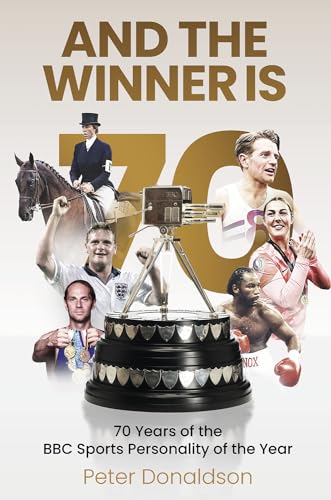 Book cover featuring athletes and a trophy, celebrating 70 years of BBC Sports Personality of the Year.