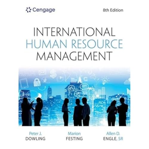 Textbook cover for "International Human Resource Management," 8th edition, with silhouettes.