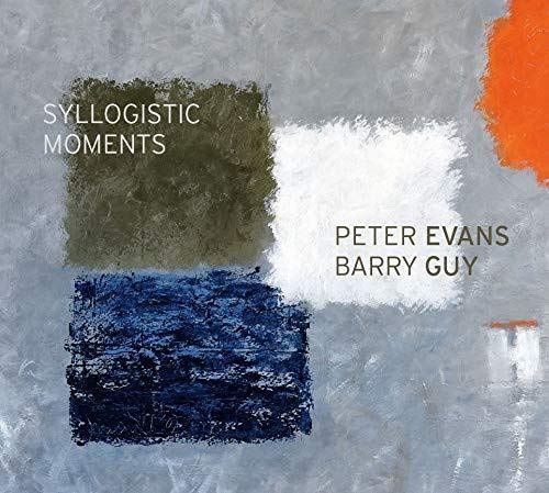CD cover with abstract blocks of color and text: "Syllogistic Moments".