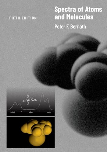 Book cover: "Spectra of Atoms and Molecules," fifth edition, with molecular graphics.