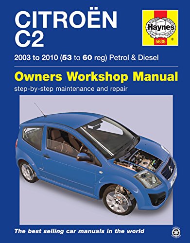 Haynes manual cover for Citroen C2 petrol & diesel cars, 2003-2010.
