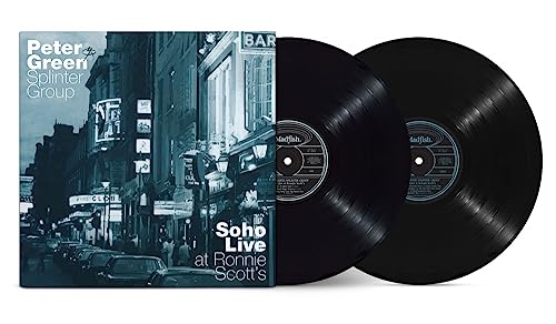 Peter Green Splinter Group Soho Live album cover next to two black vinyl records.