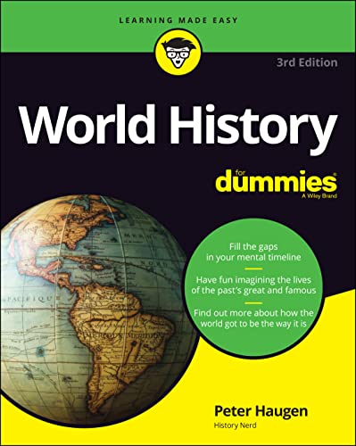 BookSleeve of World History For Dummies 3rd Edition book featuring a globe image.