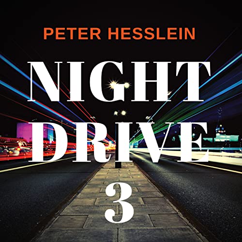 CD cover for Peter Hesslein’s “Night Drive 3” with blurred city lights.