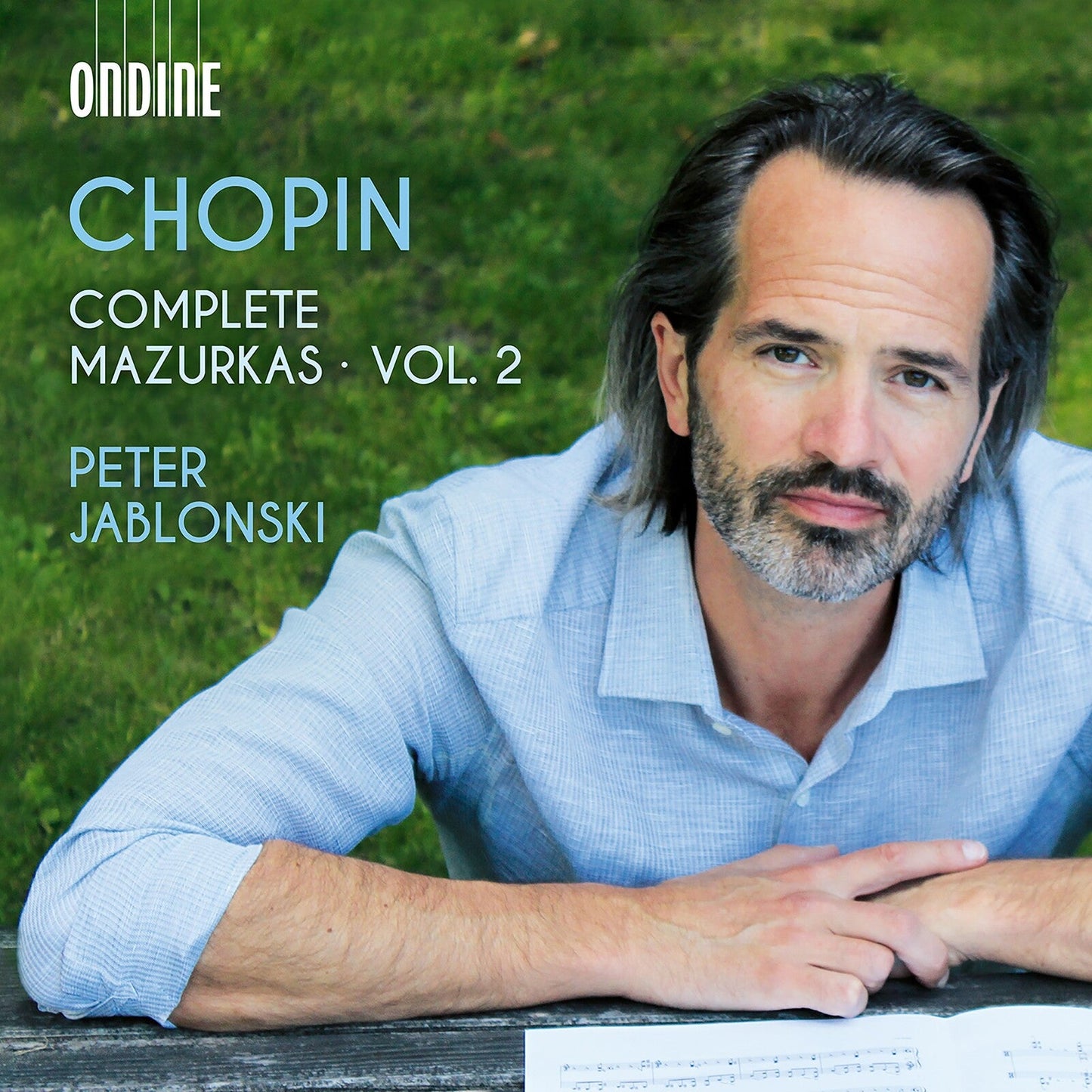 CD cover featuring pianist Peter Jablonski and text “Chopin Complete Mazurkas Vol. 2”.